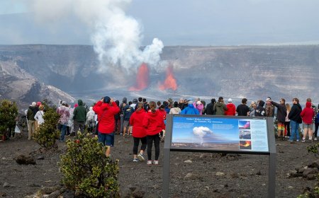 National park warns against dangerous crowding and traffic amid new volcano eruption