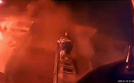Dramatic Michigan apartment fire rescue seen on helmet cam