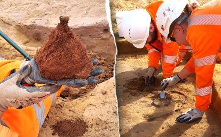 Archaeologists uncover eerie Anglo-Saxon 'sand bodies' at nuclear power station site