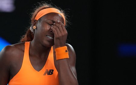 Coco Gauff smashes racket following Australian Open defeat