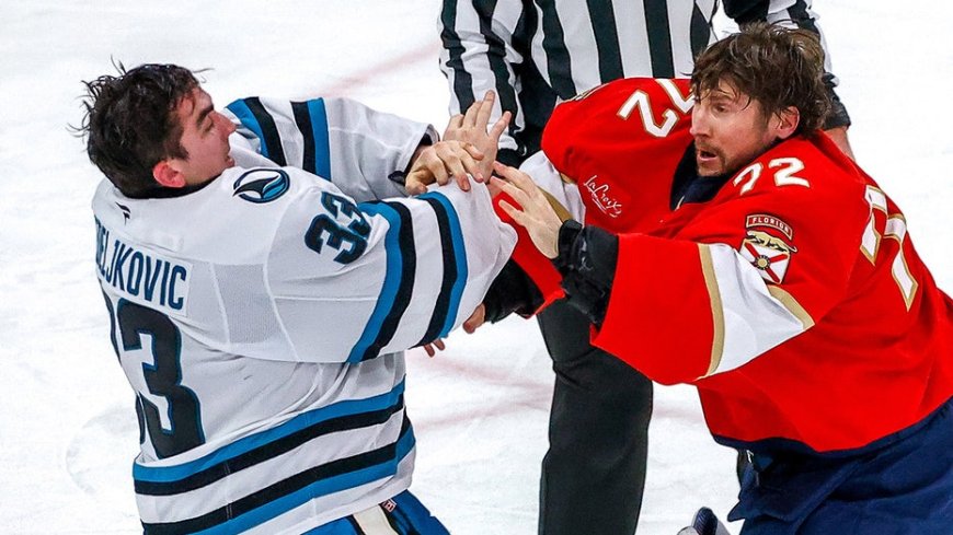 NHL goaltenders get into rare fight during Sharks' win over Panthers