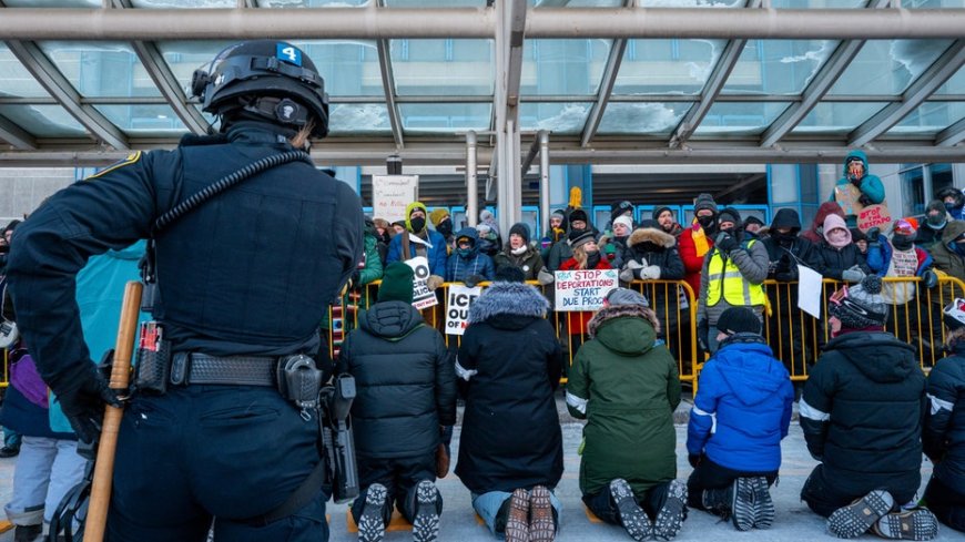 Anti-ICE agitators, including clergy, arrested at Minneapolis airport during protest in frigid weather