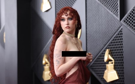 Chappell Roan says she's 'giggling' over Grammys outfit controversy after debuting nipple-piercing dress