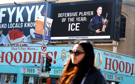 Pro-ICE billboard lights up San Francisco streets ahead of Super Bowl LX