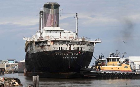 The legendary SS United States is moving again after decades at a standstill, and its destination is no longer the Atlantic but becoming the world’s largest artificial reef