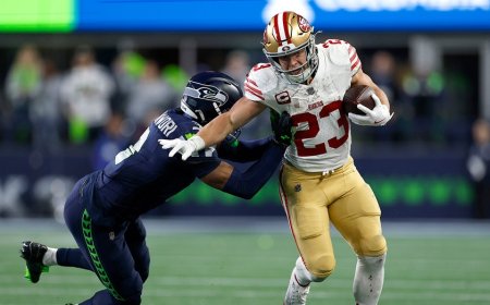 49ers' Christian McCaffrey, Brock Purdy talk up division rival Seahawks before Super Bowl: 'Hell of a team'