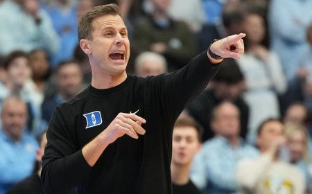 Duke staffers 'got punched in the face' as UNC fans stormed court after upset win, coach says