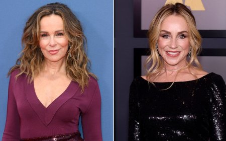 'Dirty Dancing' star Jennifer Grey rocks a swimsuit during beach day with pal Tracy Pollan