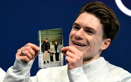 US figure skater Maxim Naumov honors late parents in emotional Olympic performance