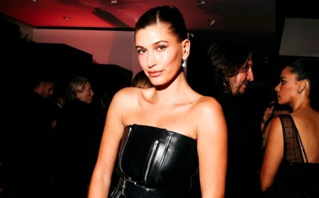 Hailey Bieber leaves little to imagination in sheer Saint Laurent gown