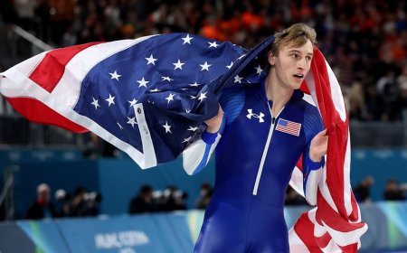 American speed skater Jordan Stolz wins second gold of Milan Cortina Games after shattering Olympic record