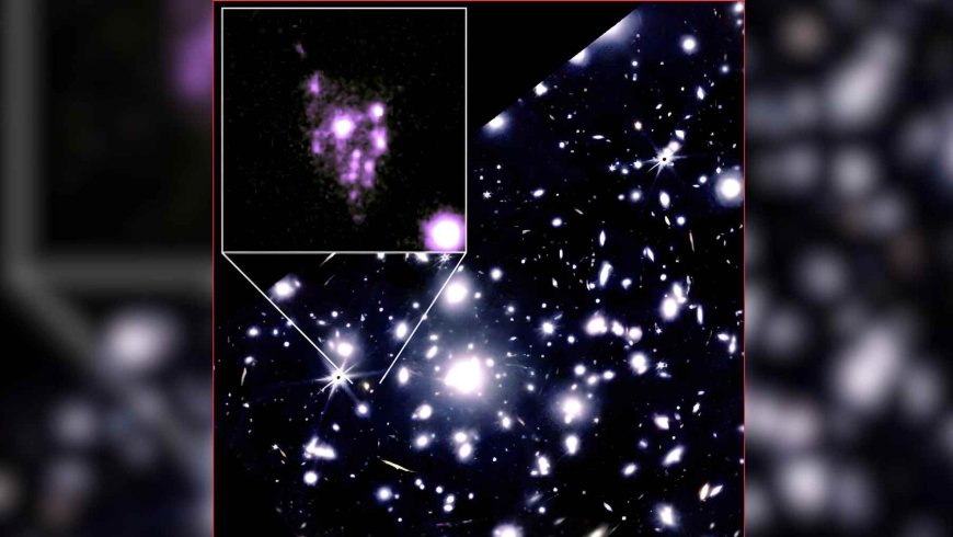 A galaxy looked calm in the first images, but when it was brought into focus it turned out to be a cluster of at least 15 stellar bursts, like cosmic grapes