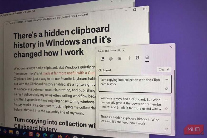 There's a hidden clipboard history in Windows and it's changed how I work