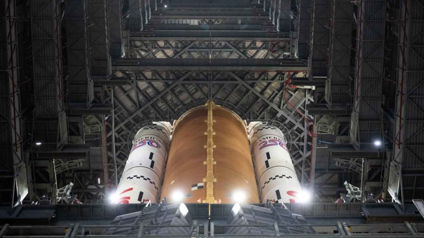 NASA is already moving its giant rocket to platform 39B, and the manned return to the Moon begins with a 4-mile journey at walking pace