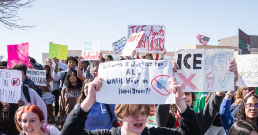 Watch: Principals, Teachers, Unions Organize School Anti-ICE Walkouts