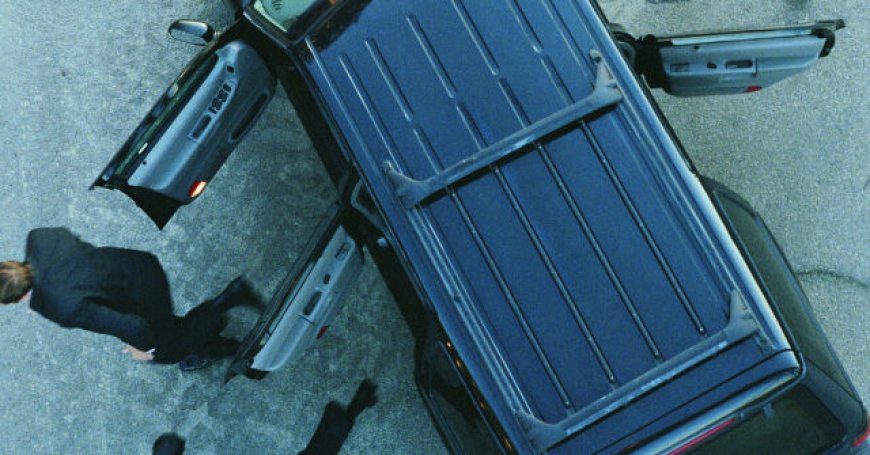 WATCH: Alert Driver Thwarts Highway Robbery by Plowing Bandit Over Guardrail