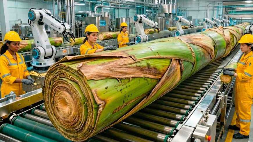 The tons of banana trunks left over after harvesting are being turned into raw material for clothing and paper, while mechanical extraction and controlled drying are accelerating industrialization