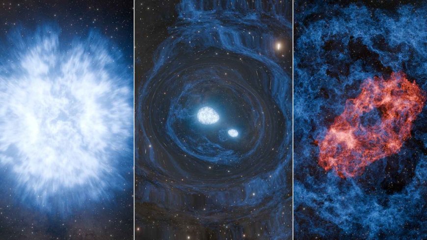 A star exploded, split in two, and then collided again within hours, leaving a double signature that has astronomers puzzled