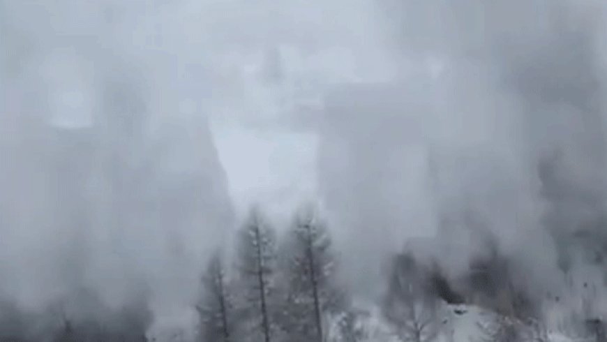 Video shows terrifying moment avalanche slams into passenger train near ski resort