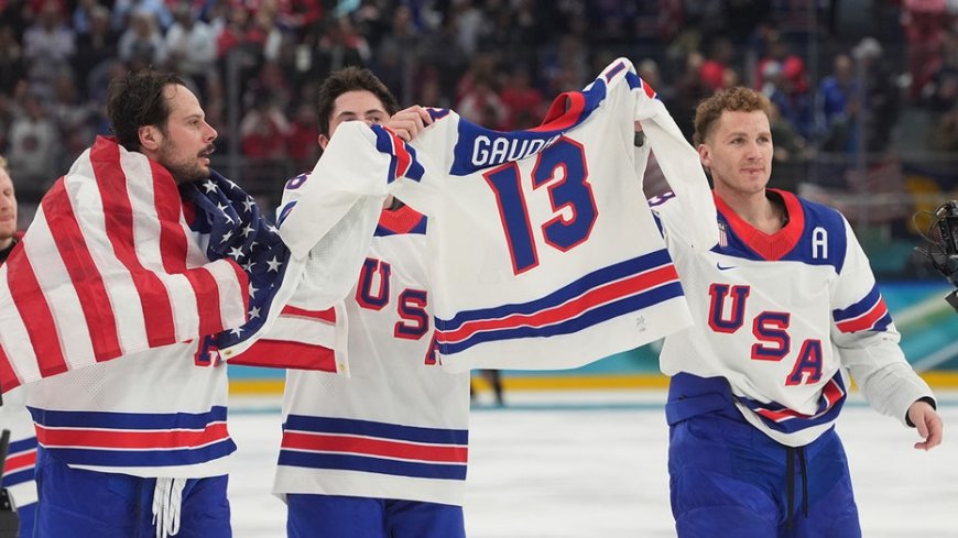 Team USA men's hockey honors Johnny Gaudreau after winning Olympic gold