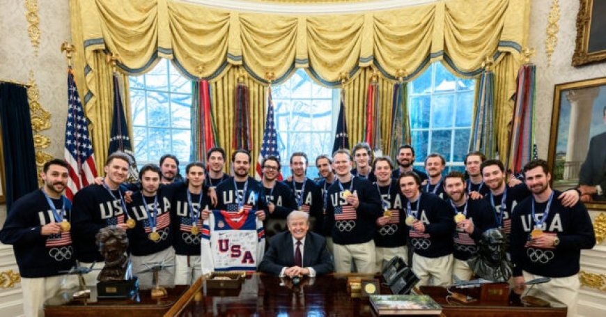 Trump Hosts USA Men's Olympic Champion Hockey Team at White House