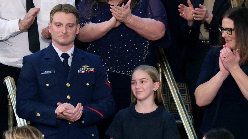 Trump recounts daring Texas flood rescue, reunites camper with Coast Guard swimmer at SOTU