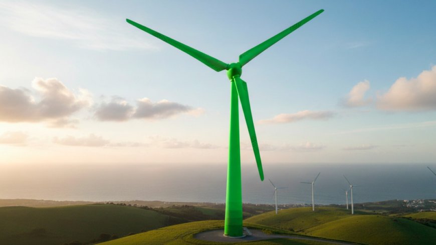 It seems to be just a green wind turbine — But it bends the air, creating its own currents to boost output