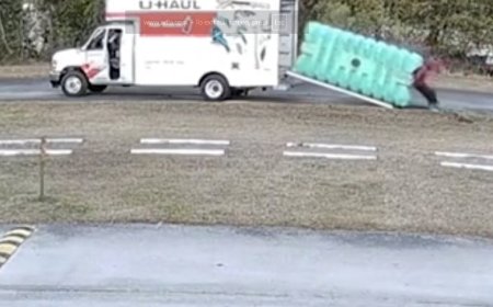 WATCH: Man struggles to steal septic tank with Toyota Corolla, U-Haul in Florida