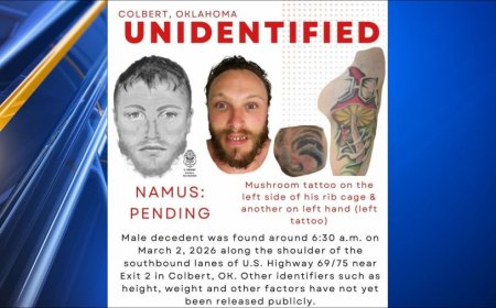Help sought ID'ing body found along highway in Oklahoma