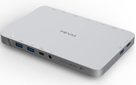 Unbelievably thin Panther Lake mini PC pictured with 13 ports on all four sides, including a 10GbE LAN connector, an OCuLink port — and, wait for it, three M.2 slots inside