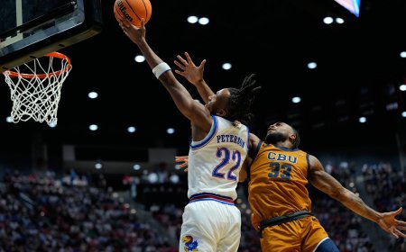Darryn Peterson scores 28 points as Kansas hangs on to beat Cal Baptist