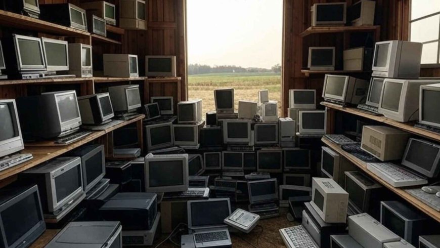 What looked like an old farmhouse about to collapse concealed 2,200 retro computers stacked on the second floor… The lot weighed 22 tons and sold on eBay in a matter of days