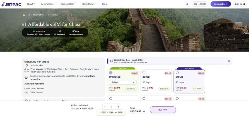 Travel in China without the roaming shock thanks to Jetpac's China eSIM