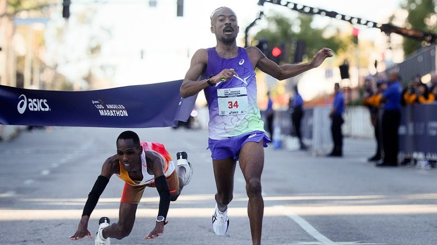 Michigan high school coach wins Los Angeles Marathon in dramatic photo finish