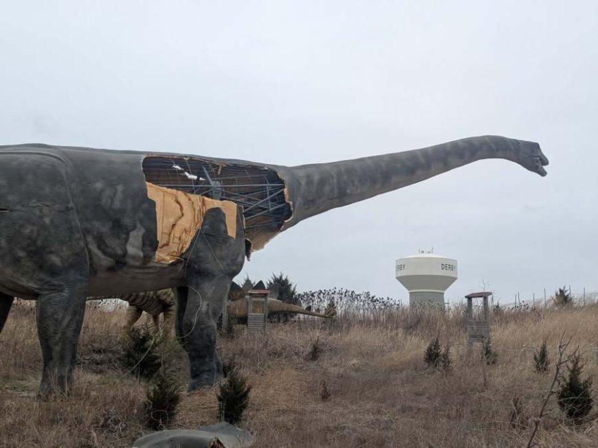 'Poor Sauroposeidon': Windstorm damages Derby dinosaur attraction