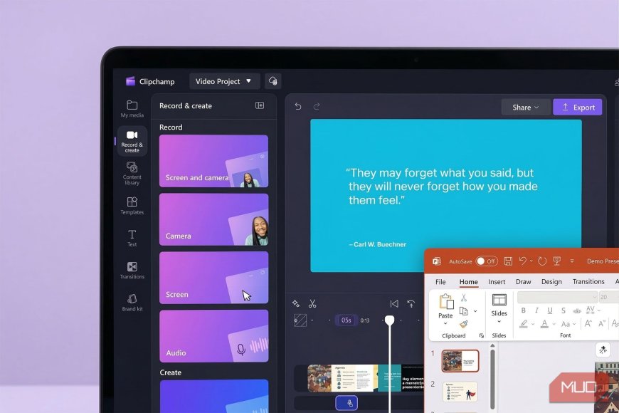 I used a built-in Windows tool to turn my basic PowerPoint into a polished video
