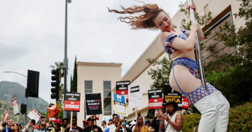 Hollywood Protests Hollywood: Striking Writers Guild Staffers Protest Their Own Union at SAG-AFTRA Headquarters