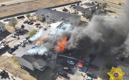 PHOTOS: Fire damages apartment complex in northwest Oklahoma town