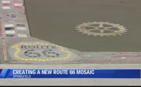 Route 66 mosaic put in downtown, preparations continue ahead of 100th anniversary