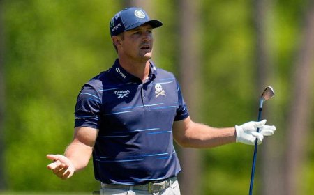 Bryson DeChambeau drills patron with tee shot, can't escape bunker in rough first round of the Masters