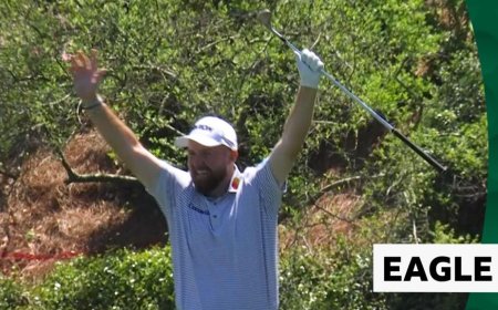 Lowry holes out for an eagle on the 13th at Augusta