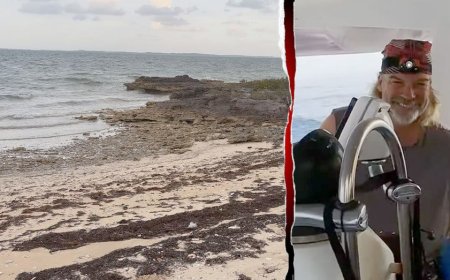 Boatyard employee found 'exhausted' missing American's husband when he washed ashore after night adrift
