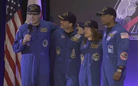 Artemis II crew return to Houston after historic moon voyage