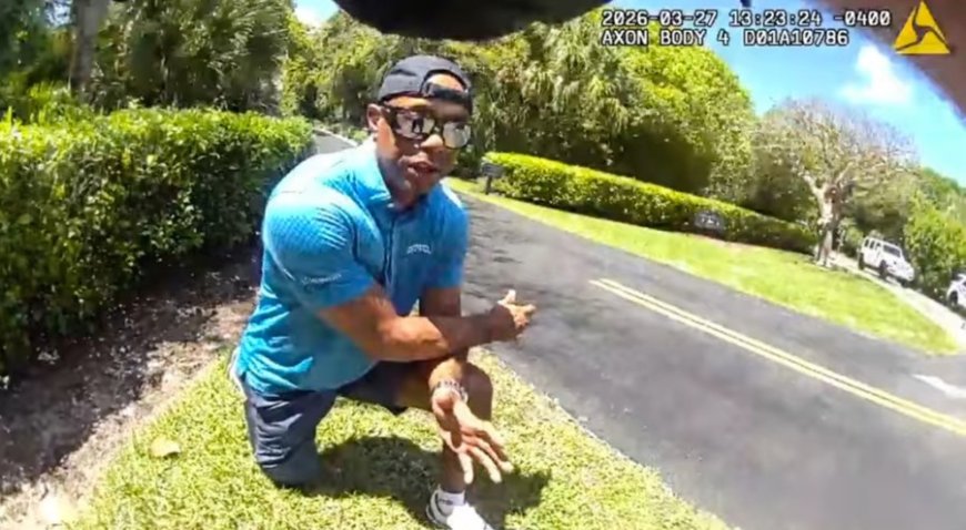 'I'm being arrested?' Bodycam shows Tiger Woods handcuffed after Florida crash