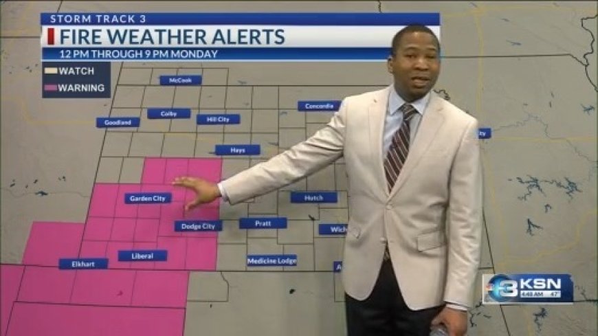 High fire danger Monday, unsettled skies follow