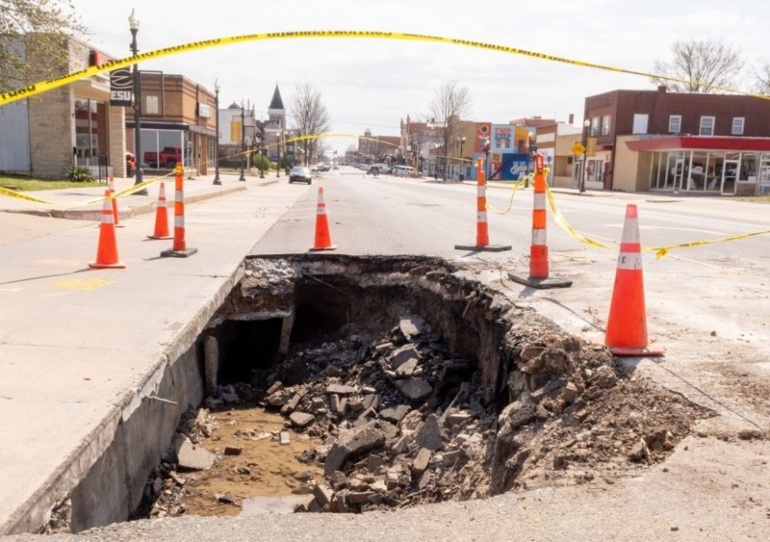 Repairs underway on Emporia sinkhole