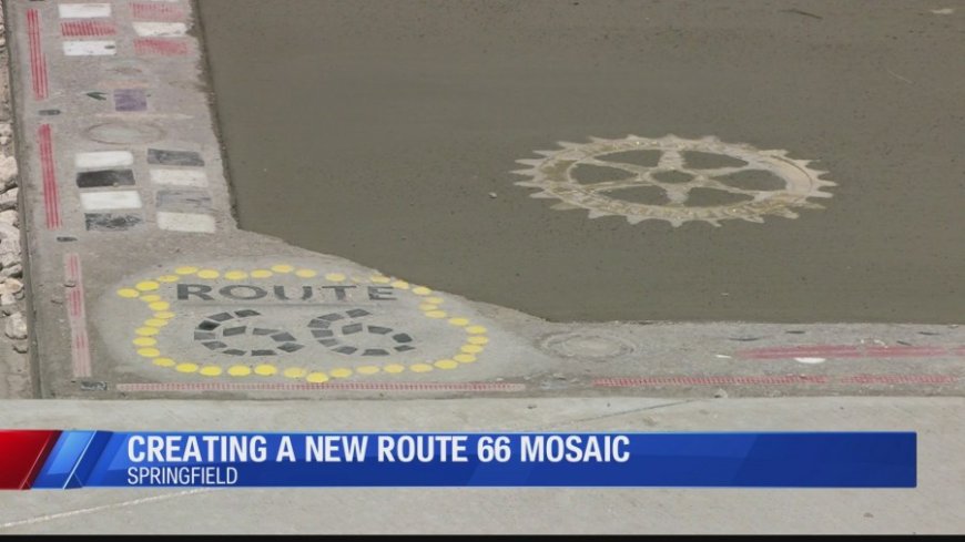 Route 66 mosaic put in downtown, preparations continue ahead of 100th anniversary