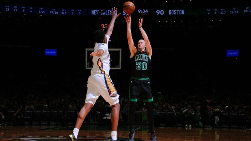Celtics tie NBA record with 29 3s; clinch 2-seed