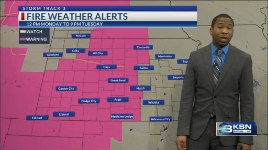 High fire danger Monday, more storm chances