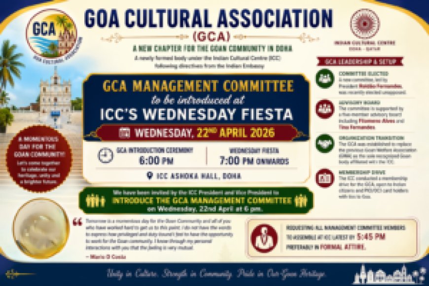 Goa Cultural Association to be introduced at ICC’s Wednesday Fiesta in Doha